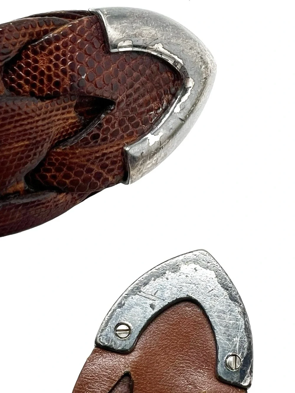 Vintage Cole Haan Lizard & Leather Brown Braided Belt Men’s Size Large 38” Vtg